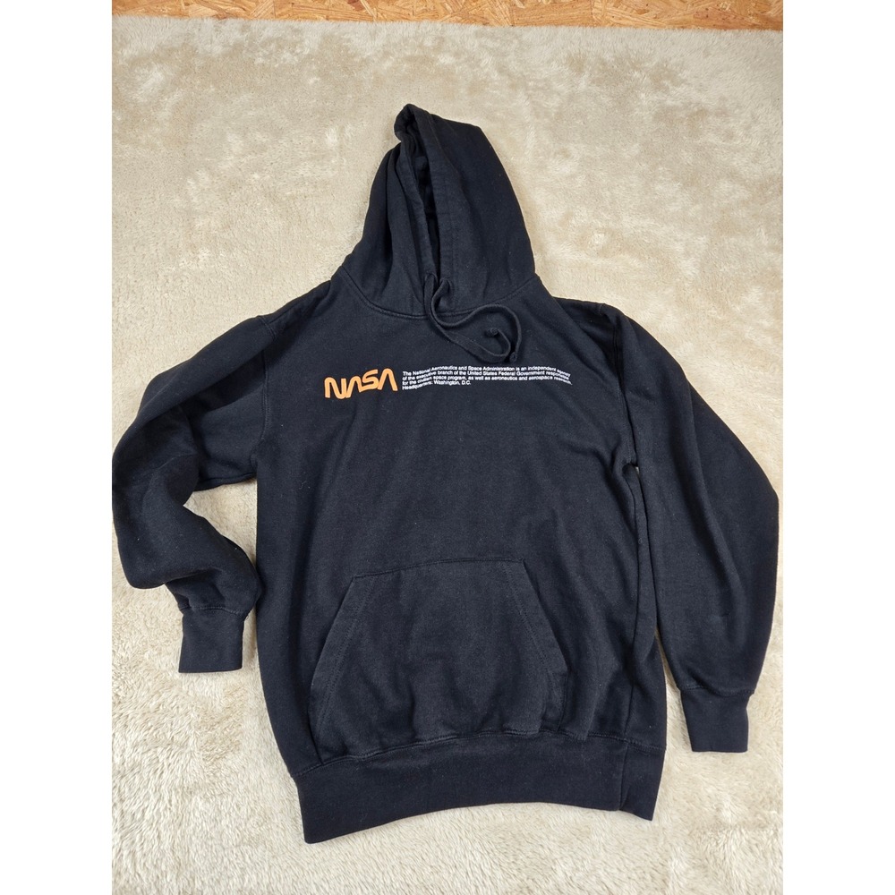 NASA Black Graphic Hoodie Sweatshirt Explore More Space‎ Shuttle Men's S